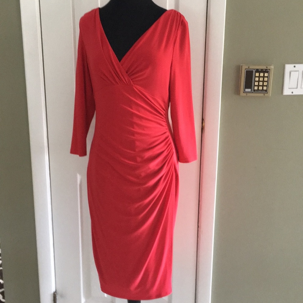 RALPH LAUREN REDROUCHED DRESS SIZE 10P